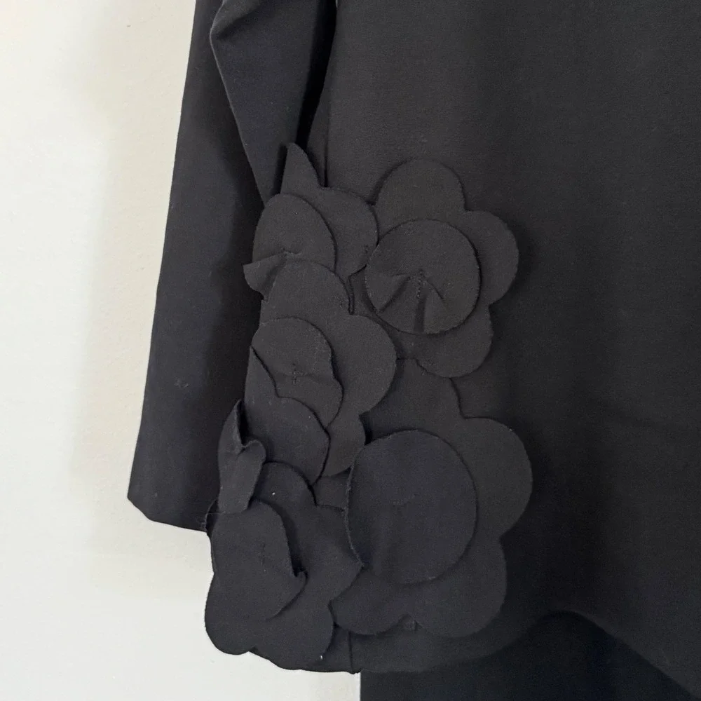 MEIMEIJ‎ Navy Floral Applique Long Sleeve Top Wide Leg Pants Set - 40 / Small